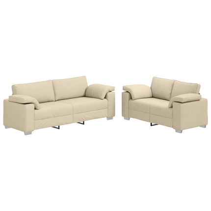 Soffa 2 pcs Kräm 219 x 80 x 82 cm tyg