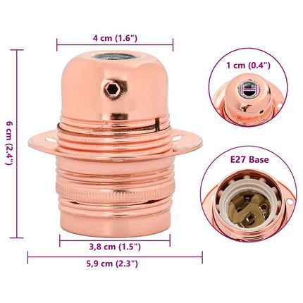 Lamphållare 2 st roséguld E27