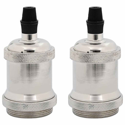 Lamphållare 2 st Satin Nickel E27