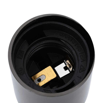 Lamphållare 2 st blank svart E27