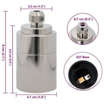 Lamphållare 2 st Satin Nickel E27