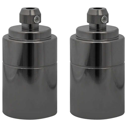 Lamphållare 2 st blank svart E27