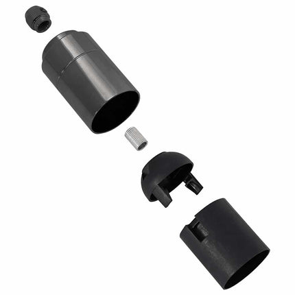 Lamphållare 2 st blank svart E27