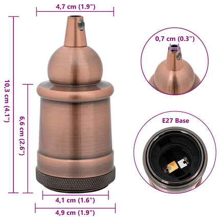 Lamphållare 2 st Röd Brons E27