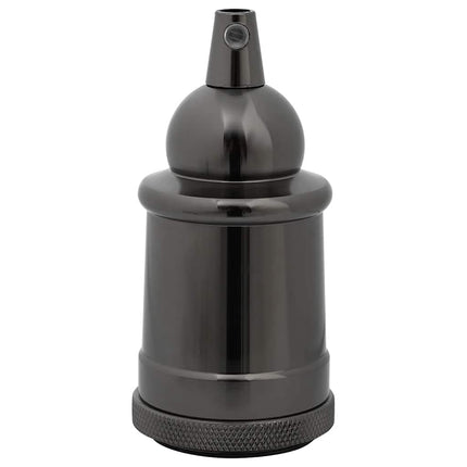 Lamphållare 2 st blank svart E27