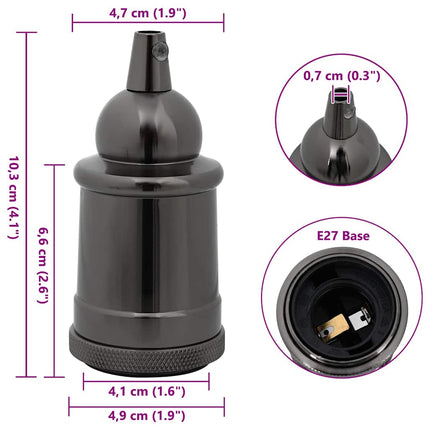 Lamphållare 2 st blank svart E27