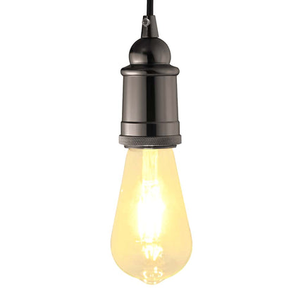 Lamphållare 2 st blank svart E27