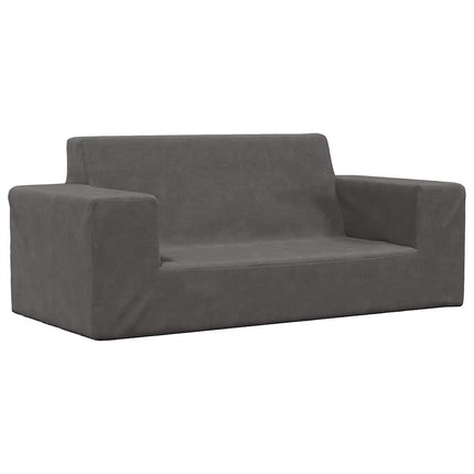Barnsoffa 2-sits antracit mjuk plysch