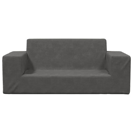Barnsoffa 2-sits antracit mjuk plysch