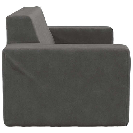 Barnsoffa 2-sits antracit mjuk plysch