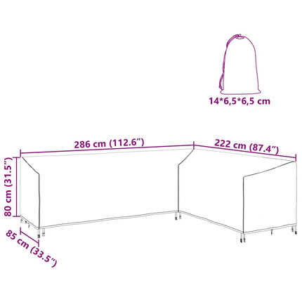 Möbelöverdrag Svart 286 x 222 x 80 cm 210D Oxford Tyg