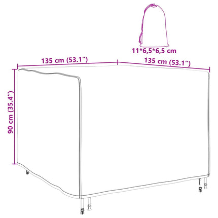 Möbelöverdrag Svart 135 x 135 x 90 cm 210D Oxford Tyg