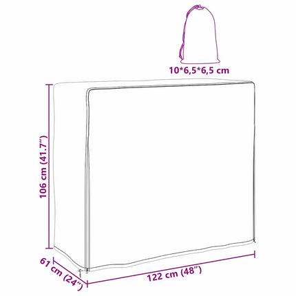 Vedställsskydd Enfärgad Svart 61 x 122 x 106 cm 420D Oxford tyg