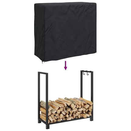 Vedställsskydd Enfärgad Svart 61 x 122 x 106 cm 600D Oxford Tyg