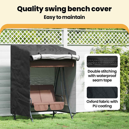 Skydd för utomhusgunga Svart 120 x 90 x 155 cm 600D Oxford Tyg