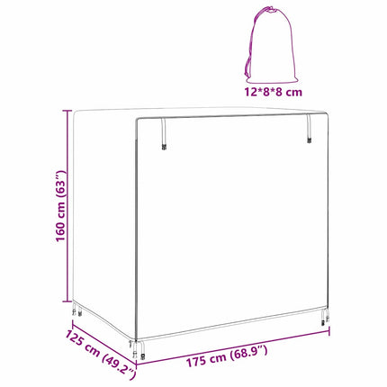 Skydd för utomhusgunga Svart 175 x 125 x 180 cm 210D Oxford Tyg