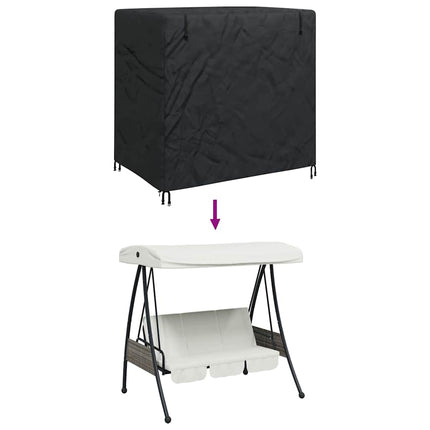 Skydd för utomhusgunga Svart 175 x 125 x 180 cm 420D Oxford tyg