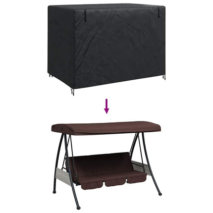 Skydd för utomhusgunga Svart 220 x 125 x 170 cm 420D Oxford Tyg