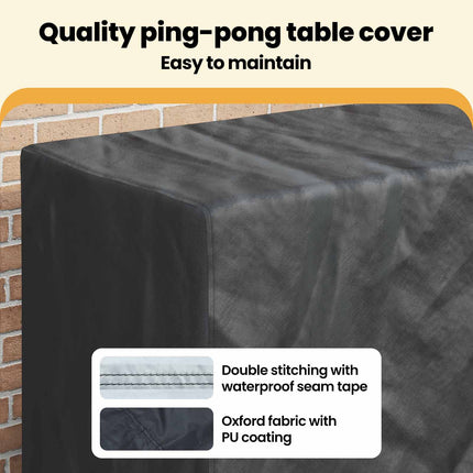 Pingpongbordskåpa Enfärgad Svart 165 x 70 x 185 cm tyg