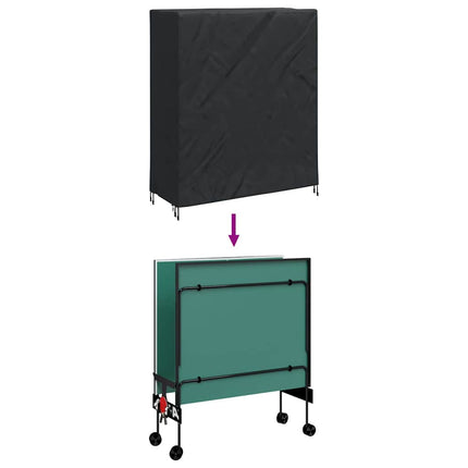 Pingpongbordskåpa Enfärgad Svart 165 x 70 x 185 cm tyg