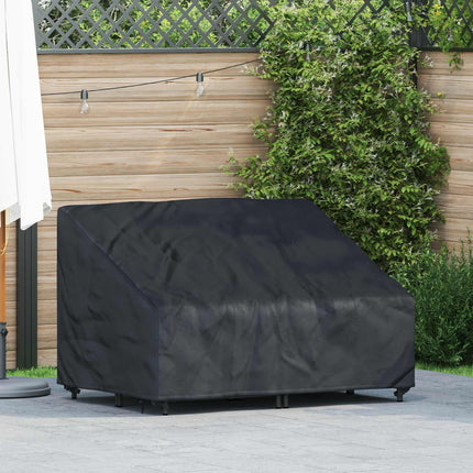 Trädgårdsbänkskydd Svart 130 x 95 x 40 / 80 cm 420D Oxford Tyg