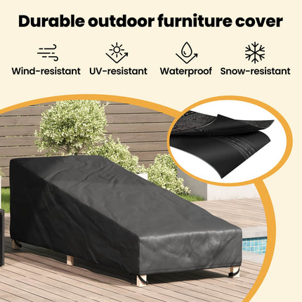 Utomhusmöbelöverdrag Svart 195 x 76 x 82 cm 420D Oxford tyg