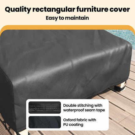 Utomhusmöbelöverdrag Svart 195 x 76 x 82 cm 600D Oxford Tyg