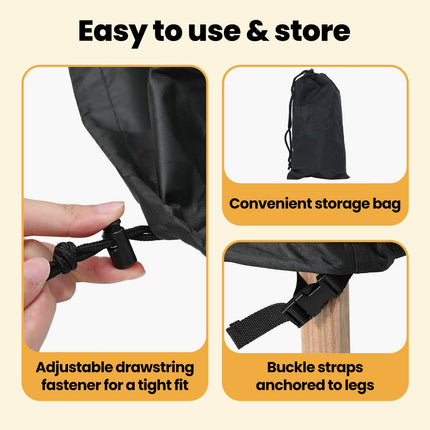 Möbelöverdrag Svart 102 x 102 x 71 cm 420D Oxford Tyg