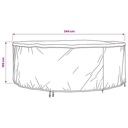 Möbelöverdrag Svart 244 x 244 x 105 cm 420D Oxford Tyg