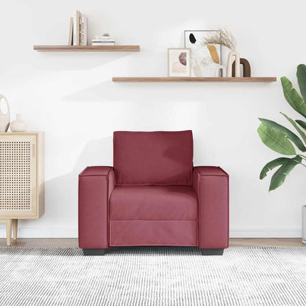 Soffa vinröd 100x78x84 cm tyg