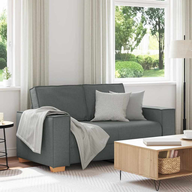 2-sitssoffa mörkgrå 160x78x84 cm tyg