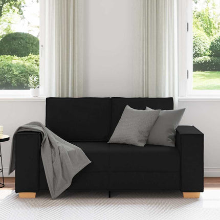 2-sitssoffa svart 160x78x84 cm tyg