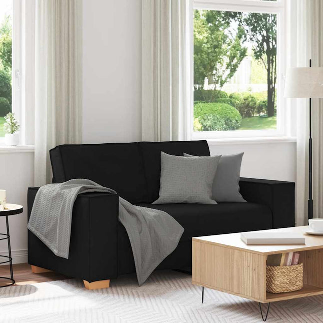 2-sitssoffa svart 160x78x84 cm tyg