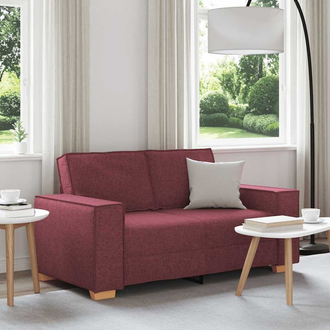 2-sitssoffa vinröd 160x78x84 cm tyg