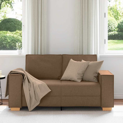 2-sitssoffa brun 160x78x84 cm tyg