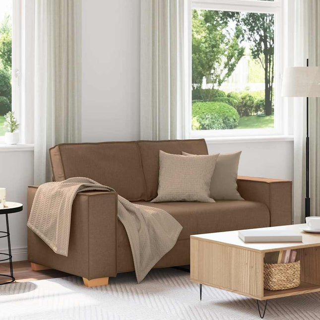 2-sitssoffa brun 160x78x84 cm tyg