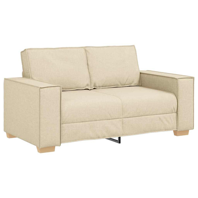 2-sitssoffa krämfärgad 160x78x84 cm tyg