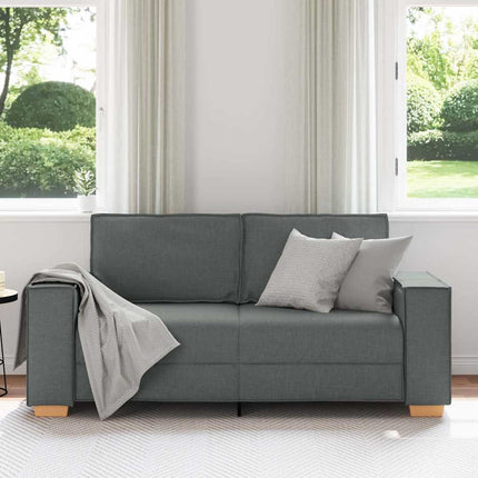 2-sitssoffa mörkgrå 180x78x84 cm tyg