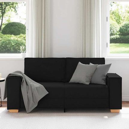 2-sitssoffa svart 180x78x84 cm tyg