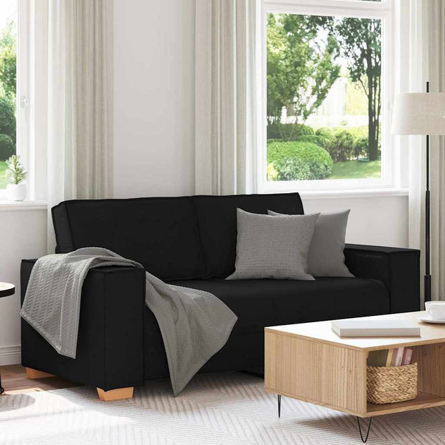 2-sitssoffa svart 180x78x84 cm tyg