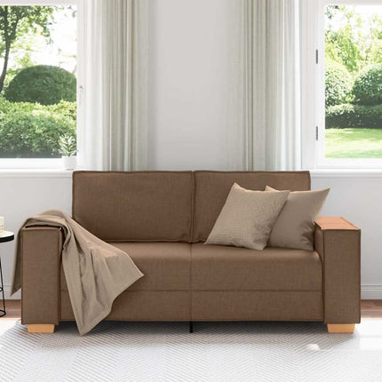 2-sitssoffa brun 180x78x84 cm tyg