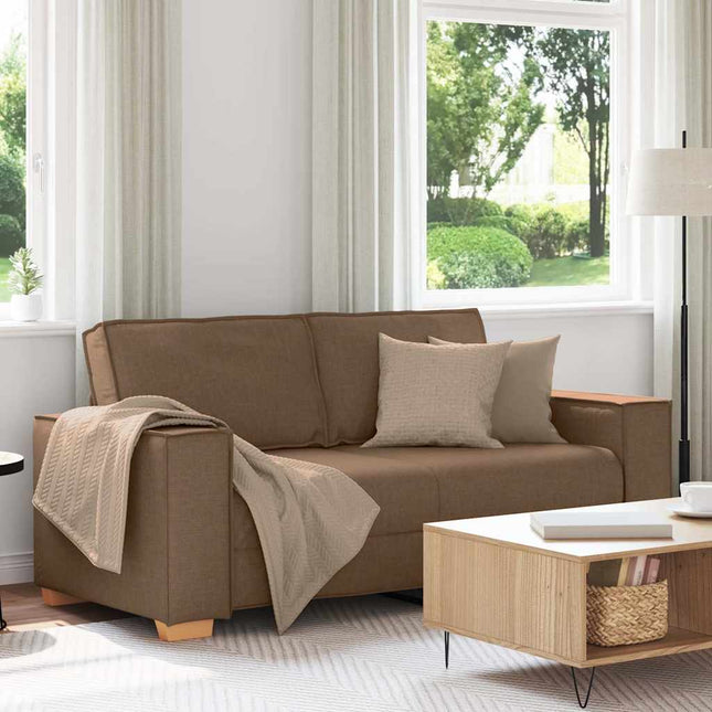2-sitssoffa brun 180x78x84 cm tyg
