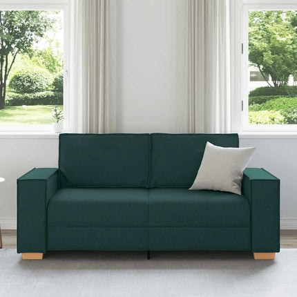 2-sitssoffa mörkgrön 180x78x84 cm tyg