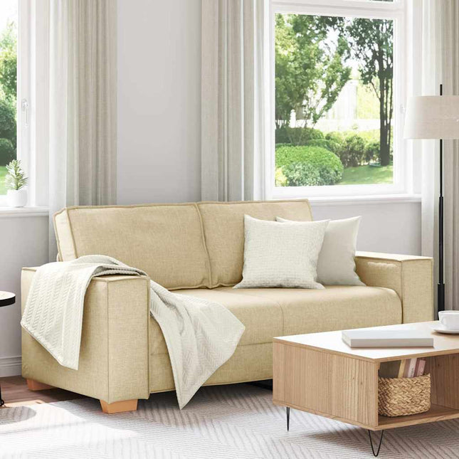 2-sitssoffa krämfärgad 180x78x84 cm tyg