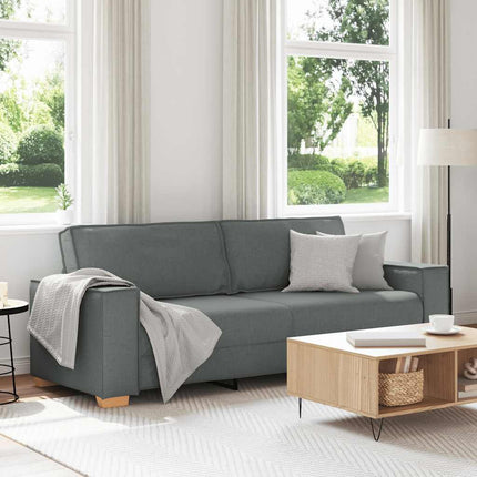 3-sitssoffa mörkgrå 220x78x84 cm tyg