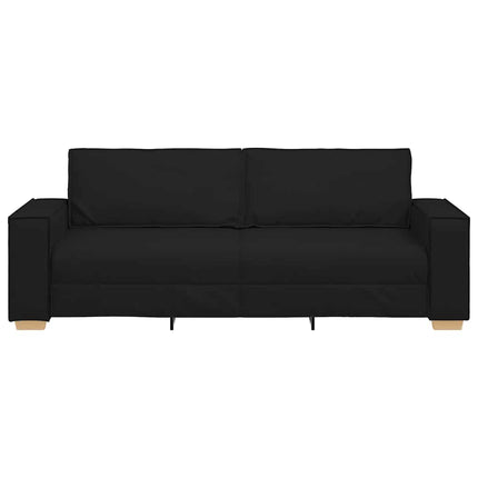 3-sitssoffa svart 220x78x84 cm tyg