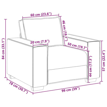 Soffstol rosa 100x78x84 cm sammet