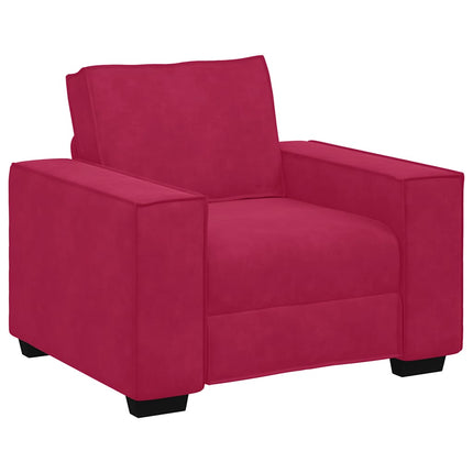 Soffstol vinröd 100x78x84 cm sammet