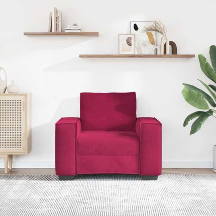 Soffstol vinröd 100x78x84 cm sammet