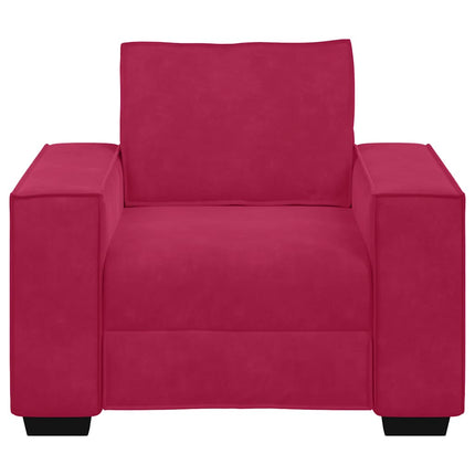 Soffstol vinröd 100x78x84 cm sammet